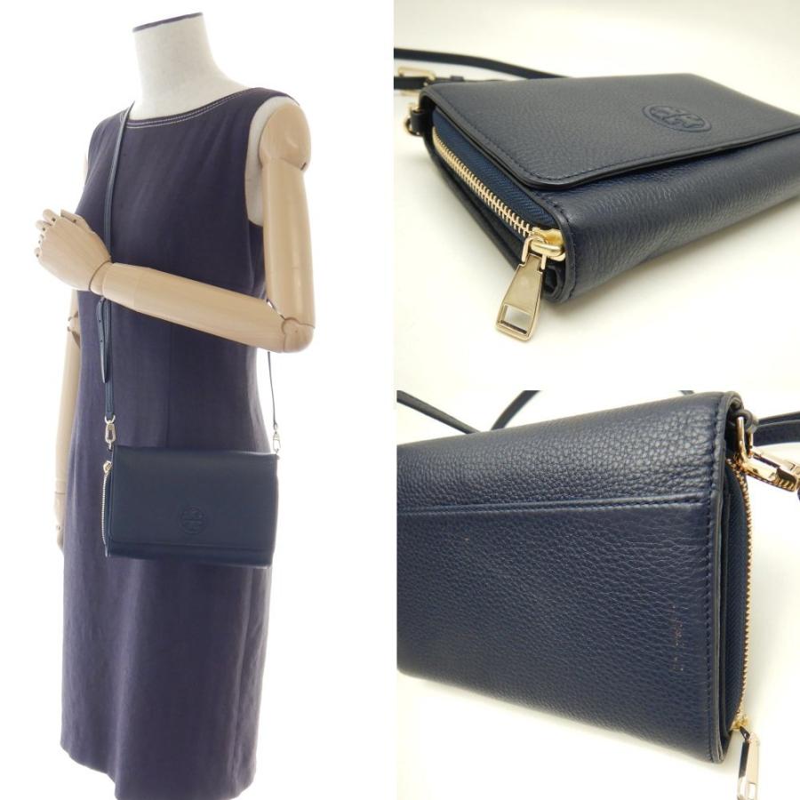 TORY BURCH トリーバーチ ショルダーウォレット レザー ネイビー TORY BURCH トリーバーチ ショルダーウォレット レザー ネイビー