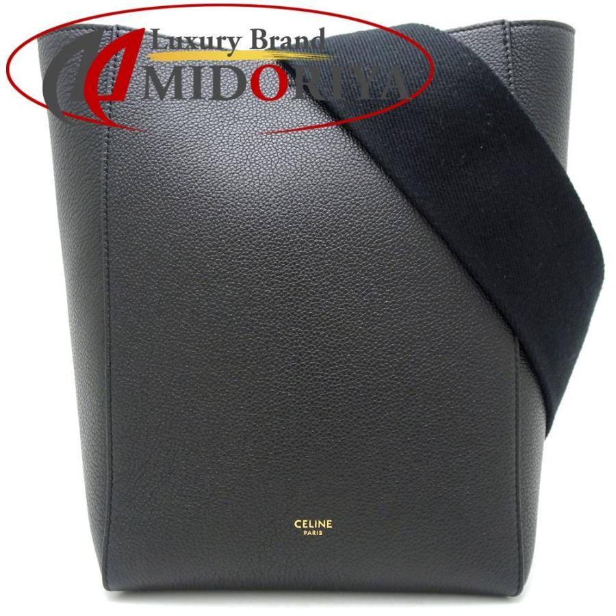 CELINE セリーヌ 189303 サングル バケット スモール レザー 黒  