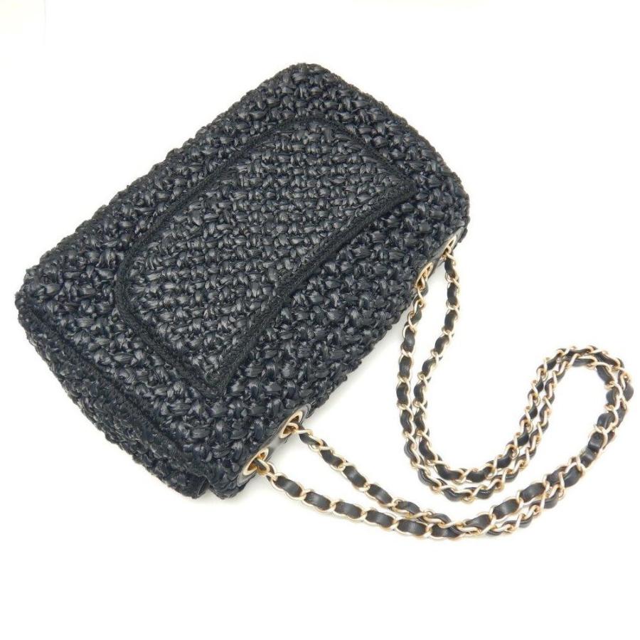 新品 ❤️ CHANEL BEAUTE ブラックショルダーバッグ　シャネル CHANEL シャネル A57038 チェーンショルダーバッグ ラフィア