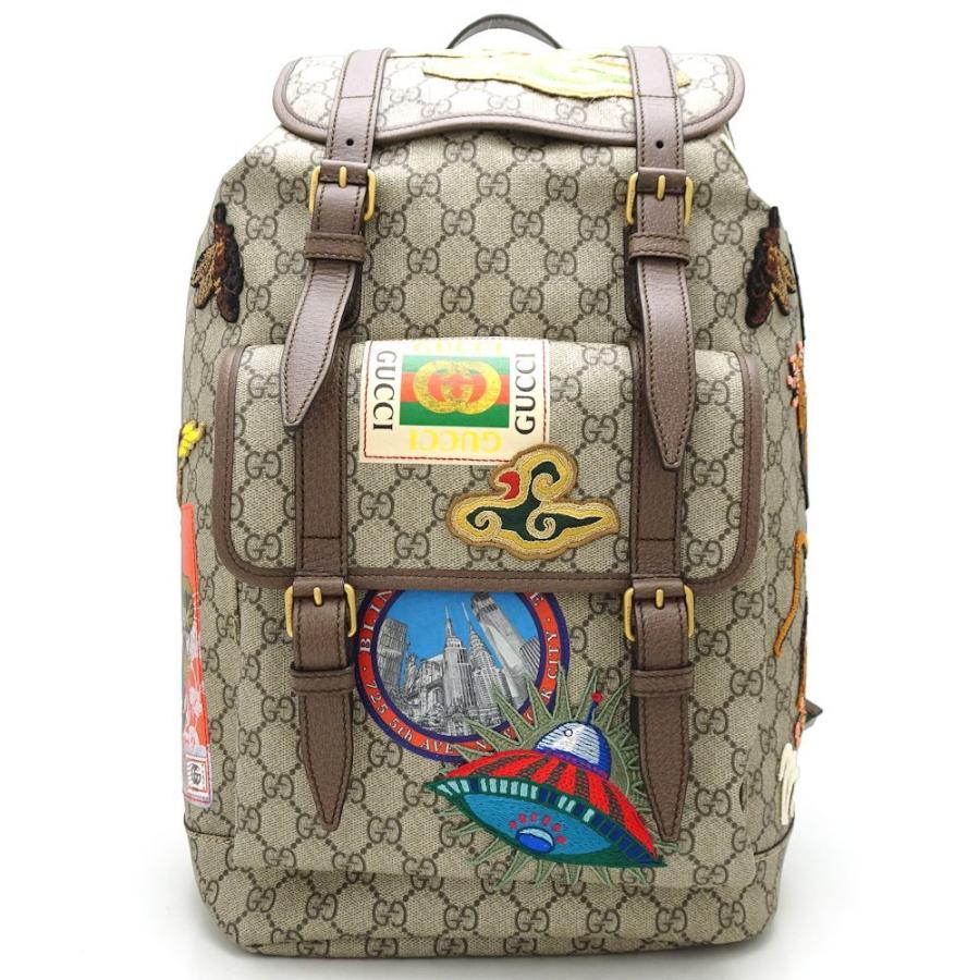 GUCCI グッチ 473869 GGスプリーム バックパック 刺繍 ベージュ GUCCI グッチ 473869 GGスプリーム バックパック 刺繍 ベージュ