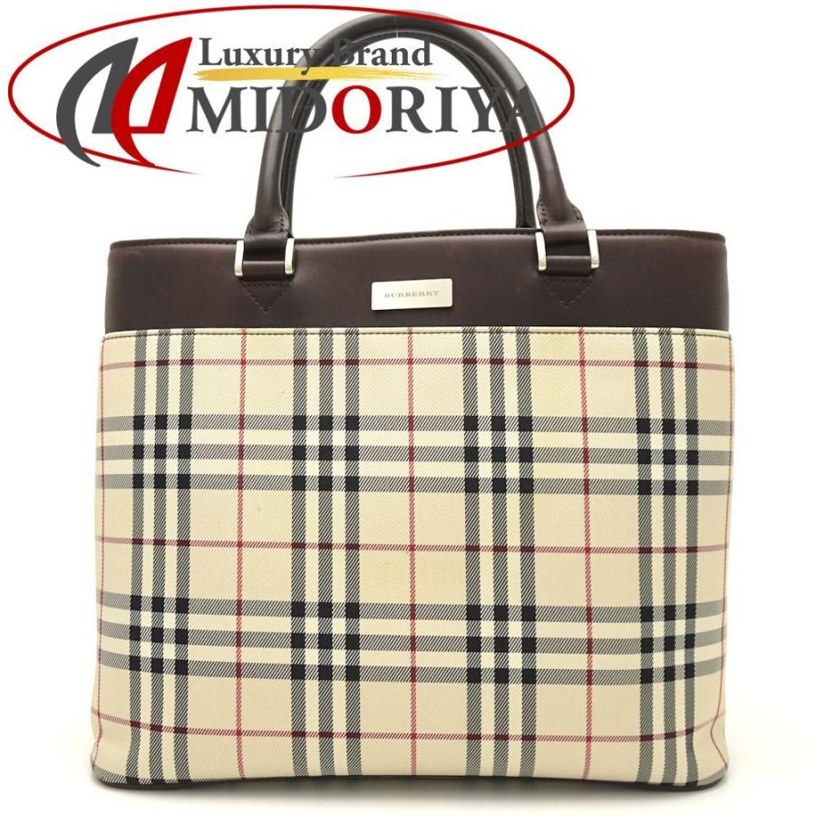 BURBERRY バーバリー トートバッグ キャンバス×レザー ベージュ BURBERRY バーバリー トートバッグ キャンバス×レザー ベージュ