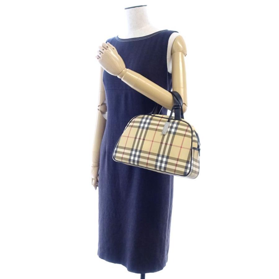 BURBERRY（バーバリー） ハンドバッグ PVC×レザー ベージュ×ブラウン