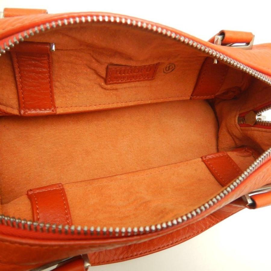 HIROFU（ヒロフ） ミニハンドバッグ レザー オレンジ ミニバッグ