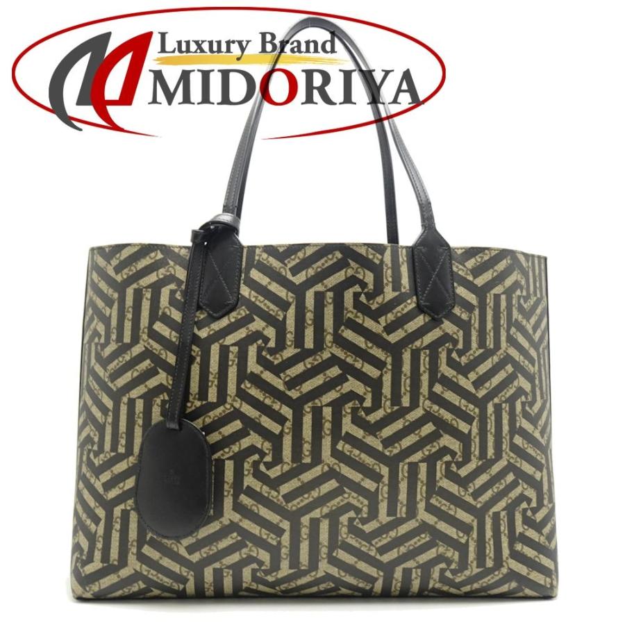 Gucci GGパターントートバッグ 大きめ ベージュ/黒