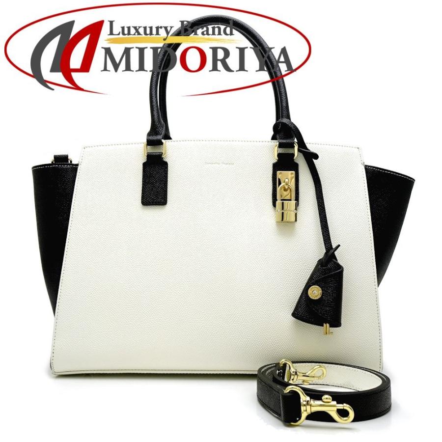 サマンサタバサ Samantha Thavasa 2way トート ショルダーバッグ レザー ホワイト ブラック 中古 株式会社midoriya 通販 Yahoo ショッピング