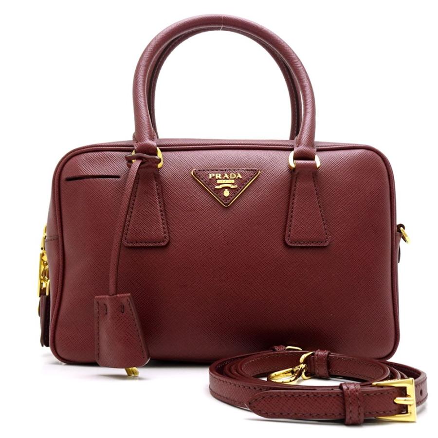 PRADA プラダ サフィアーノ ハンドバッグ レザー CERISE トート