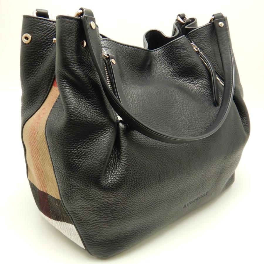 BURBERRY バーバリー トートバッグ 黒 キャンバス メンズ レディース BURBERRY（バーバリー） BURBERRY 3963638 トートバッグ レザー