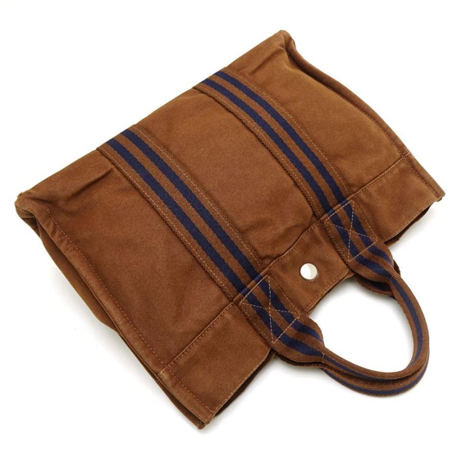 フールトゥ エルメス HERMES トートPM キャンバス ブラウン ネイビー
