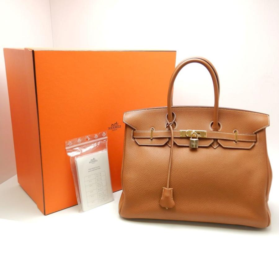 エルメス HERMES バーキン35 トゴ ゴールド ハンドバッグ ブラウン/058251【中古】｜phasemidoriya78｜04