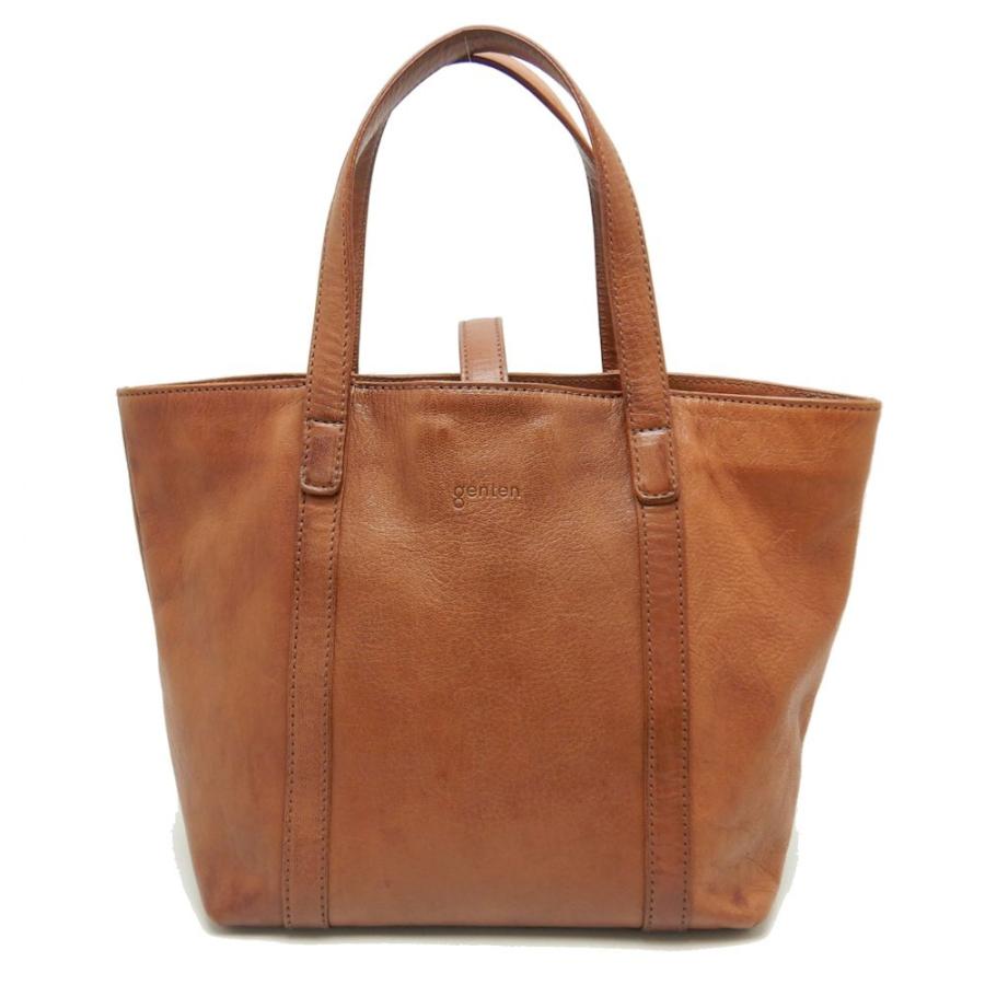 genten ゲンテン トートバッグ レザー ブラウン 茶 / 058647【中古 