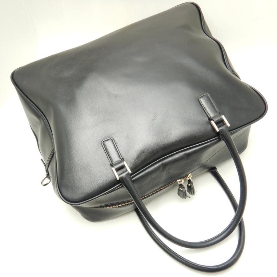 ANYA HINDMARCH アニヤハインドマーチ ボストンバッグ レザー 黒  