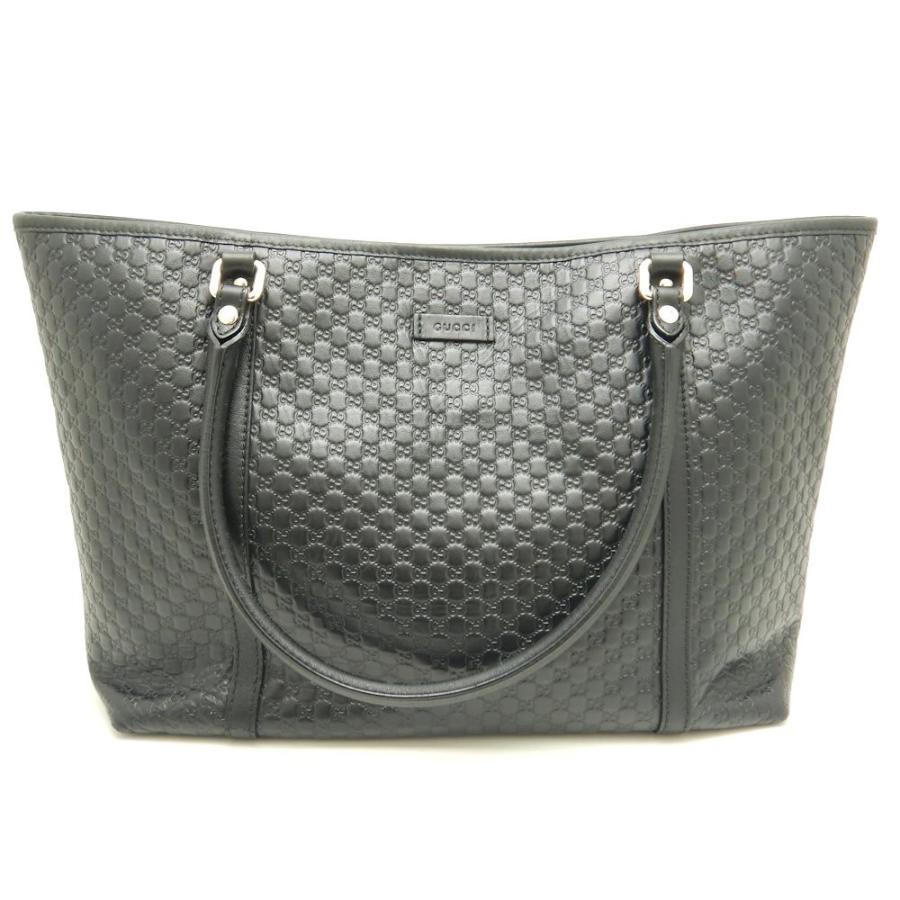 グッチ GUCCI 449647 マイクログッチシマ トートバッグ 黒 ブラック  