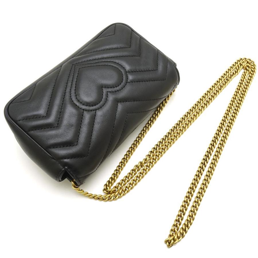 【極美品】グッチ GUCCI ボディバッグ GG柄 キャンバス レザー ブラック GUCCI（グッチ） GUCCI 476433 GGマーモント スーパーミニバッグ