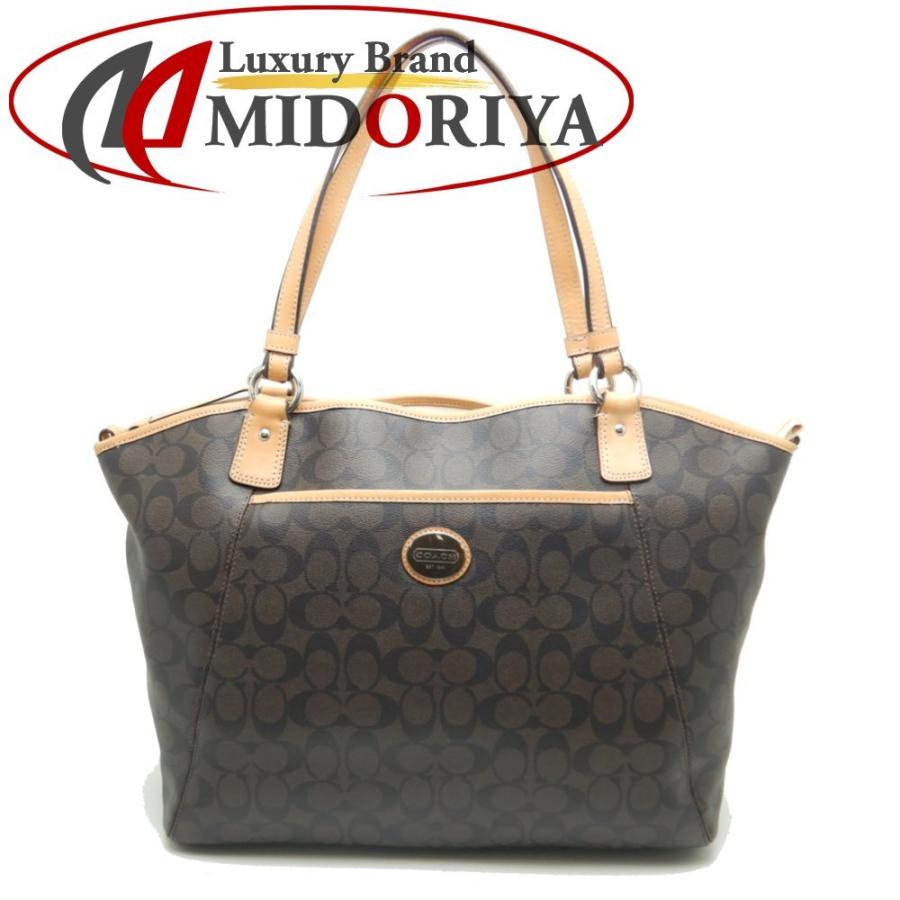 コーチ COACH F77319 トートバッグ シグネチャー PVC×レザー ダーク 