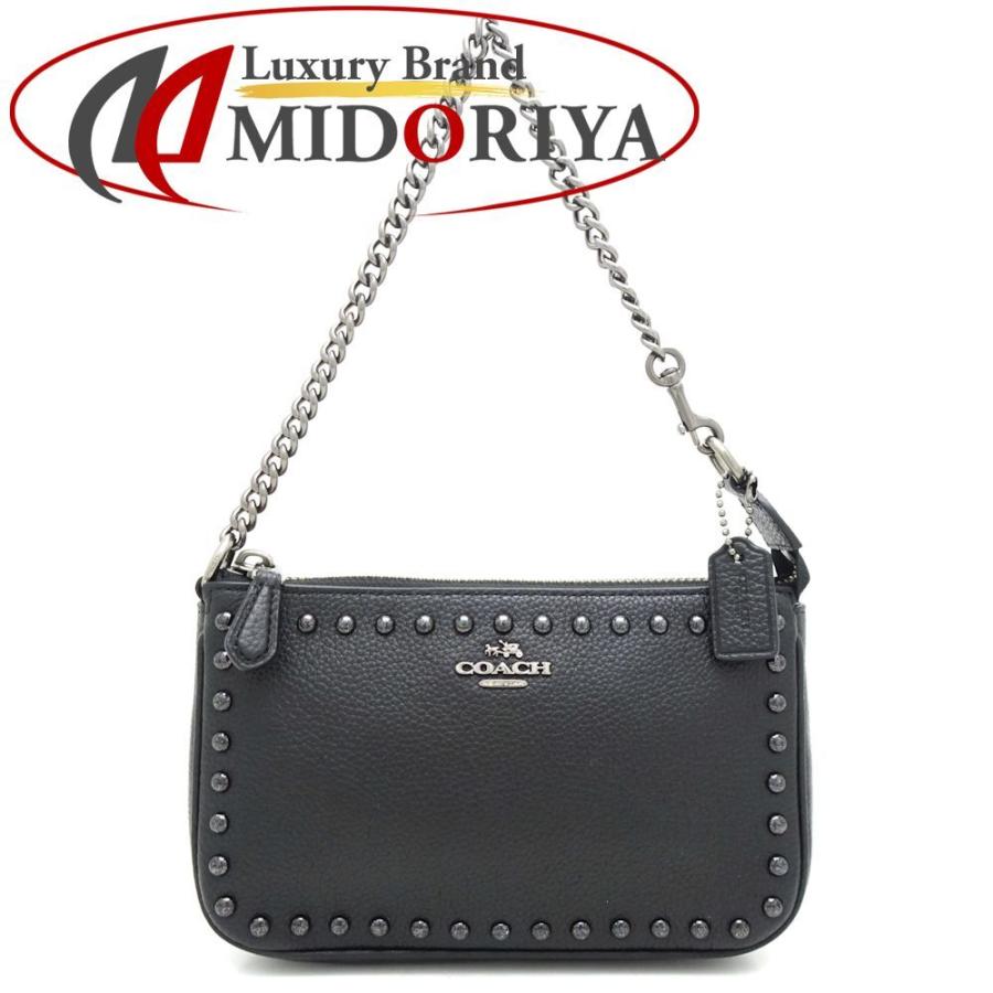 COACH（コーチ） COACH 66380 アクセサリーポーチ レザー 黒 ブラック 