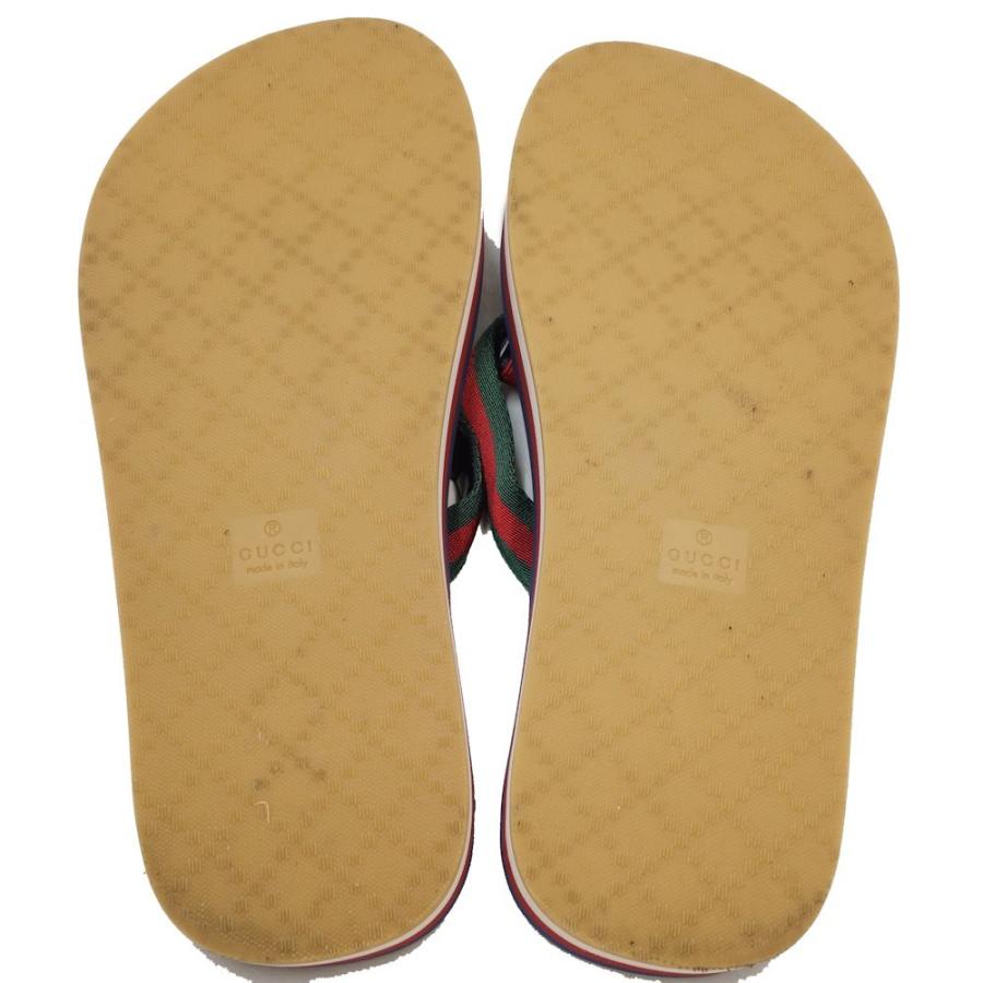 グッチ GUCCI ビーチサンダル キャット サイズ38 ネイビー レッド