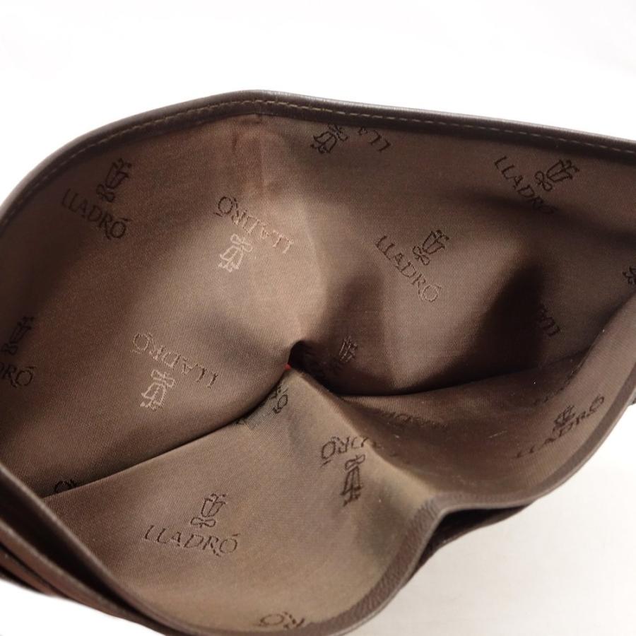 LLADRO（リヤドロ） コンパクト財布 札入れ レザー ダークブラウン
