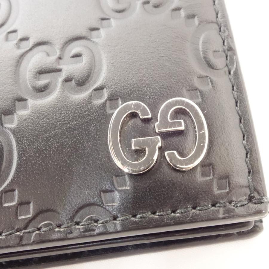 グッチ GUCCI グッチシマ 522869 二つ折り財布 レザー ブラック