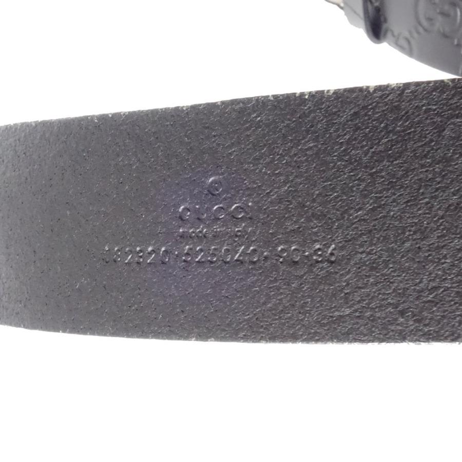 希少 GUCCI（グッチ）182320 グッチシマ GGバックル レザー ベルト GUCCI（グッチ） ベルト 90・86 グッチシマ レザー ブラック 182320