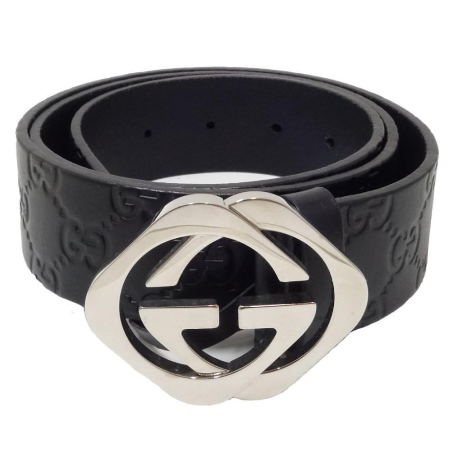 GUCCI（グッチ） ベルト 90・86 グッチシマ レザー ブラック 182320