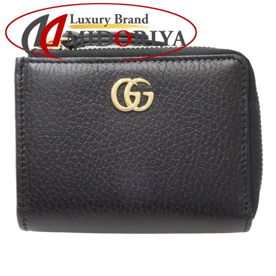 希少✨グッチ ケース 小銭入れ GGマーモント ロゴ金具 レザー 黒 GUCCI（グッチ） GUCCI GGマーモント 64440 コインケース レザー