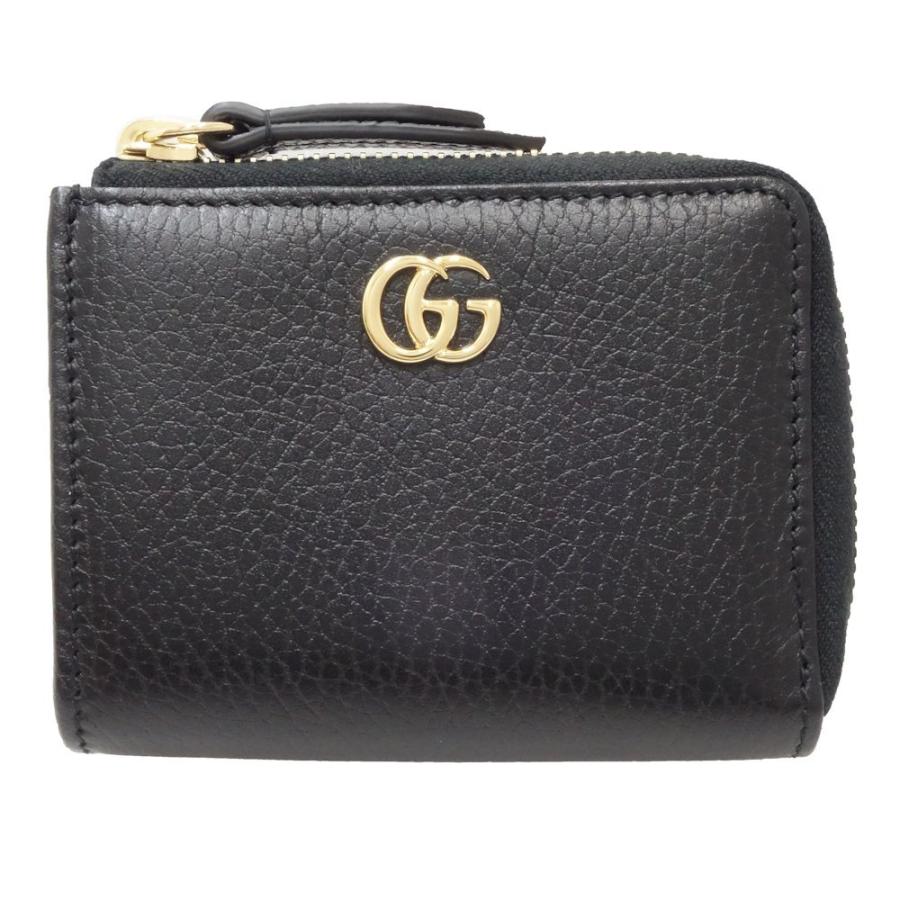 美品 グッチ ケース マーモント GG ゴールド ブラック レザー GUCCI（グッチ） GUCCI GGマーモント 64440 コインケース レザー