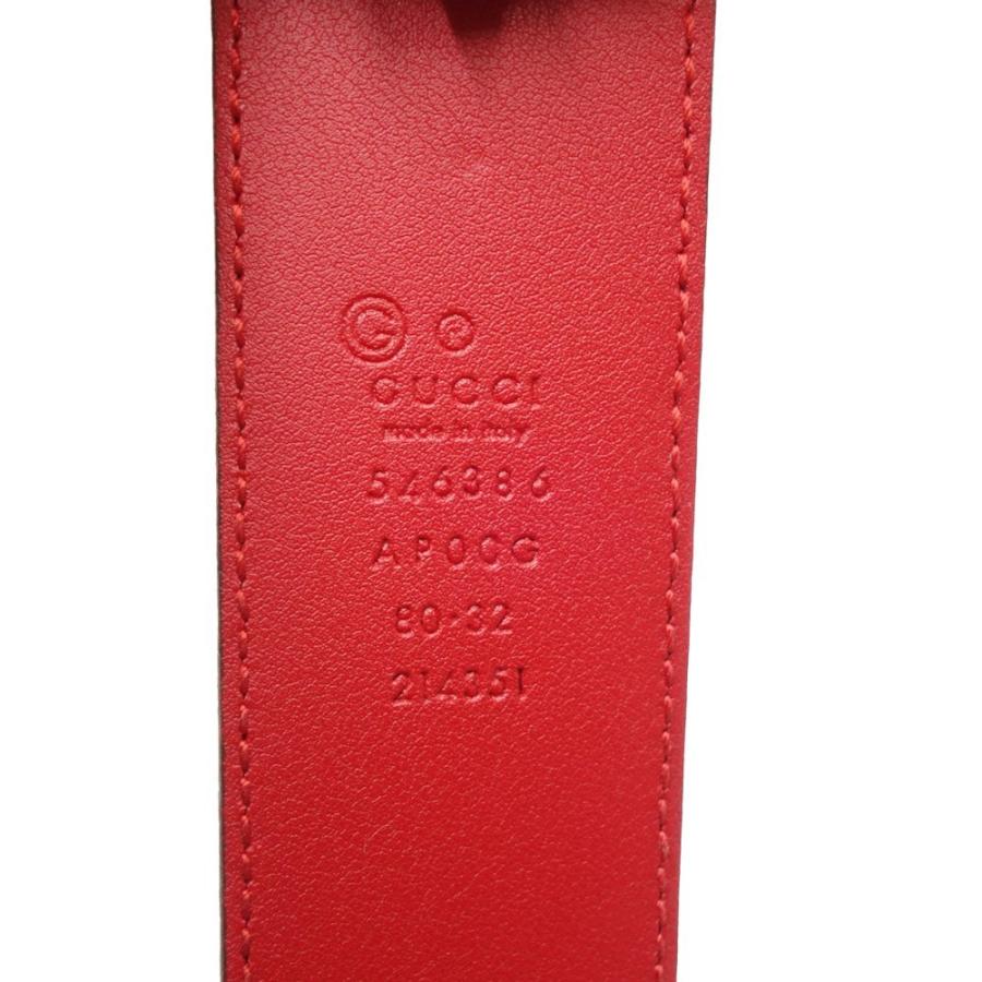 GUCCI（グッチ） ベルト インターロッキングG 80・32 レザー レッド