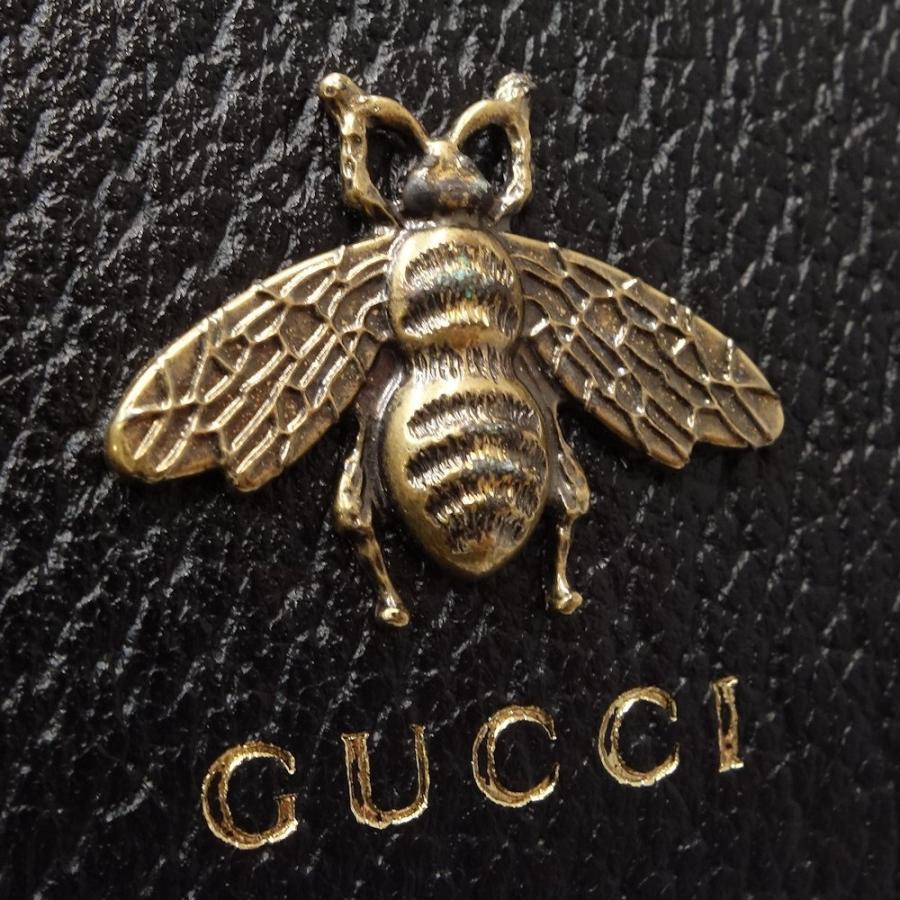 ✨美品　希少　レア✨グッチ　ケース　刺繍　アップリケ　アニマリエ　レザー GUCCI（グッチ） カードケース アニマリエ ビー レザー ブラック