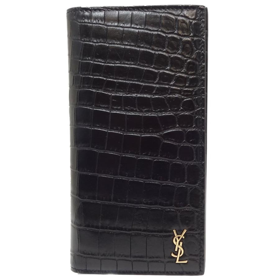 SAINT LAURENT サンローラン PARIS YSL 長財布 二つ折り 型押しレザー
