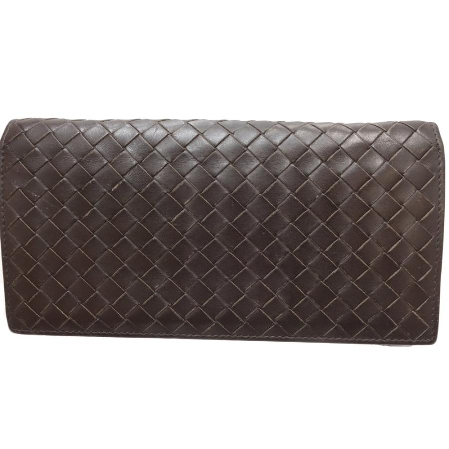 極希少 ボッテガヴェネタ 長財布 ブラウン イントレチャートレザーBOTTEGA BOTTEGA VENETA（ボッテガ・ヴェネタ） イントレチャート 15819 長財布