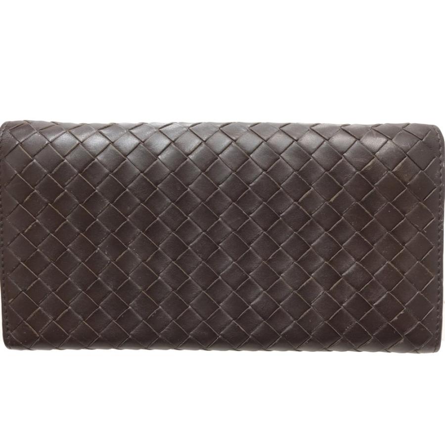 未使用BOTTEGA VENETAレザー長財布　ダークブラウン　イントレチャート BOTTEGA VENETA（ボッテガ・ヴェネタ） イントレチャート 15819 長財布