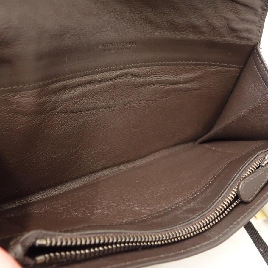【美品】ボッテガヴェネタ イントレチャート 長財布 ダークブラウン レザー BOTTEGA VENETA ボッテガヴェネタ イントレチャート 長財布 財布
