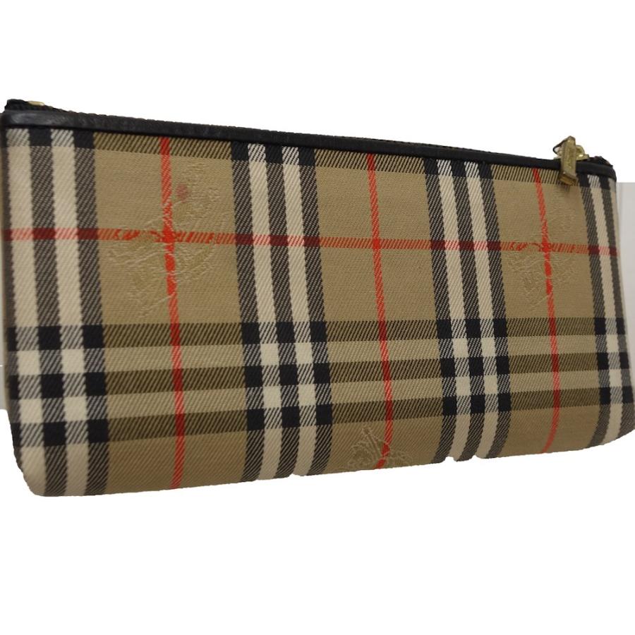 バーバリー BURBERRY ノバチェック ペンケース キャンバス × レザー  ブラウン  ブラック / 082597【中古】｜phasemidoriya78｜03