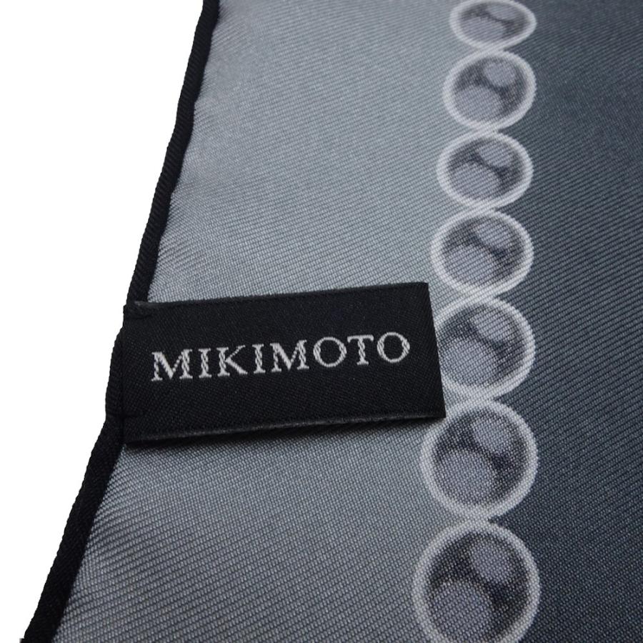 MIKIMOTO ミキモト スカーフ シルク100％ ブラック グレー / 082623 