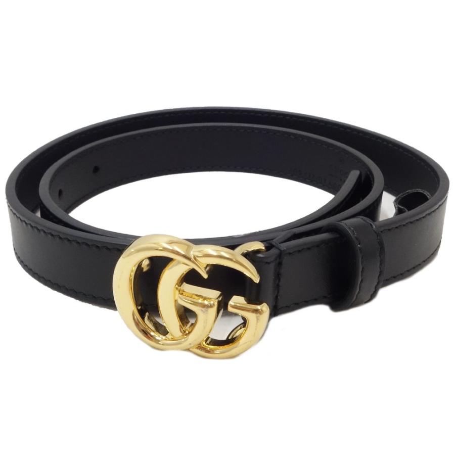 グッチ GUCCI ベルト シャイニーバックルレザー 70・28 ブラック 