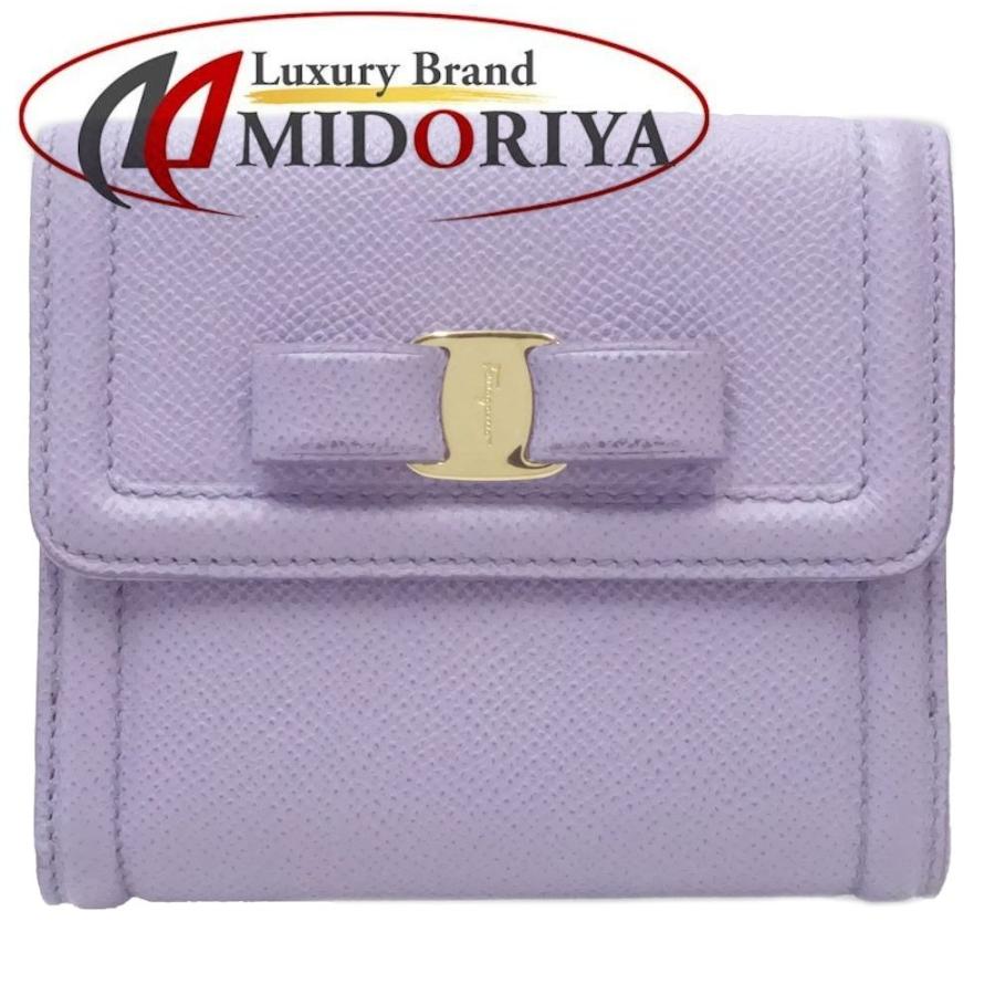 Salvatore Ferragamo 二つ折り財布 薄紫 FERRAGAMO フェラガモ Salvatore Ferragamo コンパクト財布 二
