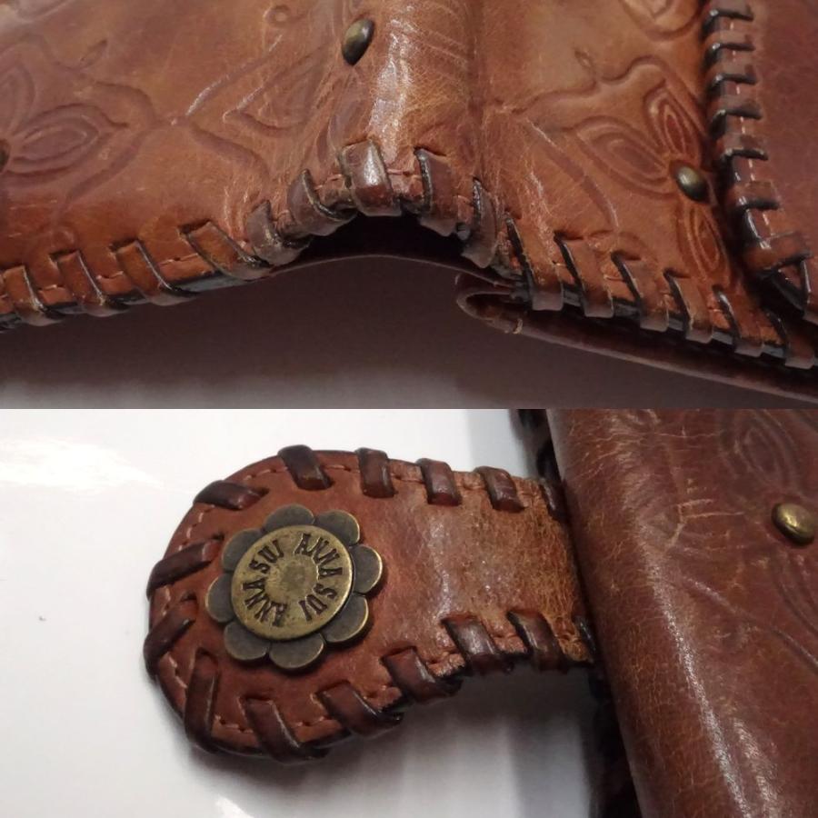 ANNA SUI 三つ折り財布 ブラウン 新品未使用】ANNA SUI 財布 ウォールデコ アナスイ 三つ折り