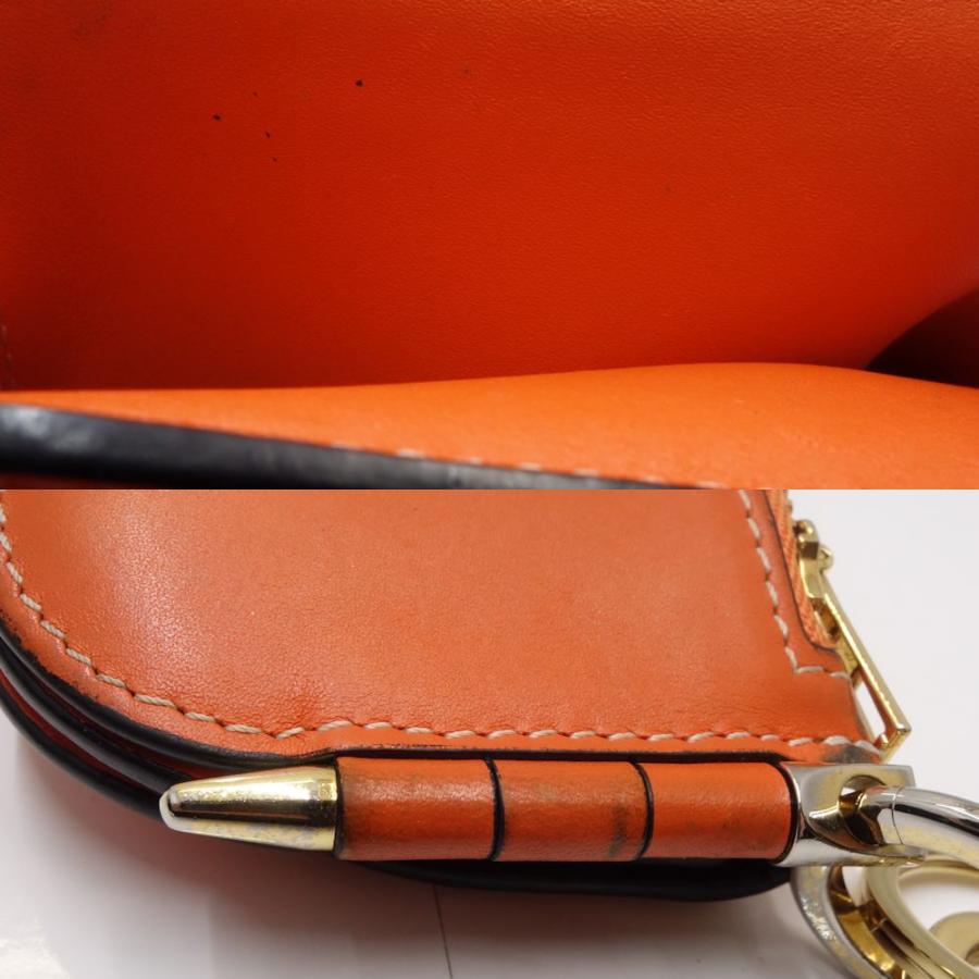 LOEWE オレンジレザー 三つ折り財布 LOEWE（ロエベ） ミニウォレット ゲート 三つ折り財布 レザー オレンジ