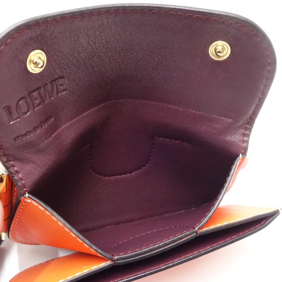 LOEWE オレンジレザー 三つ折り財布 LOEWE（ロエベ） ミニウォレット ゲート 三つ折り財布 レザー オレンジ