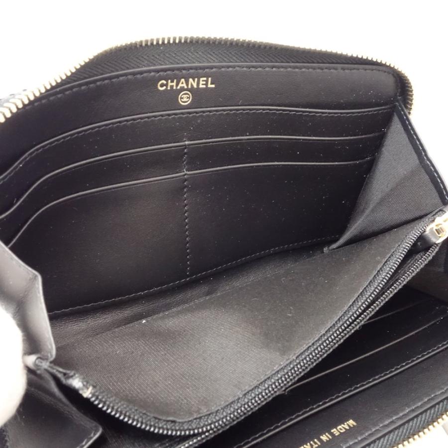 CHANEL シャネル ラウンドファスナー ドーヴィルライン A81977 長財布  