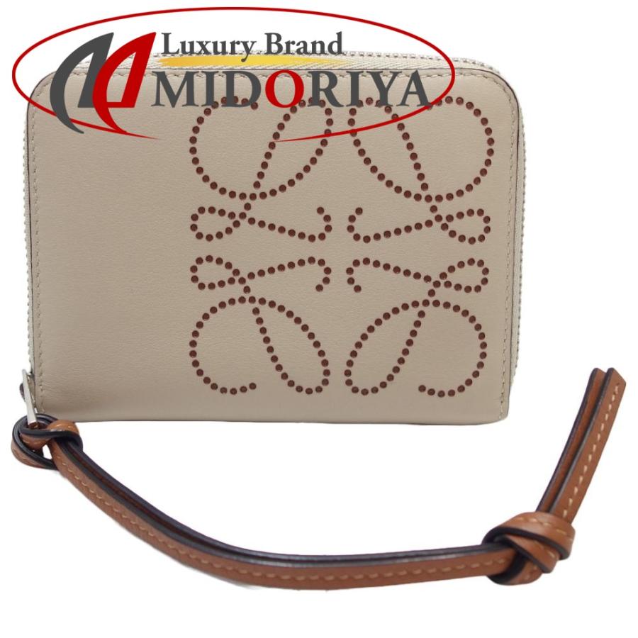 ロエベ LOEWE 6カードジップウォレット コインケース レザー ベージュ  
