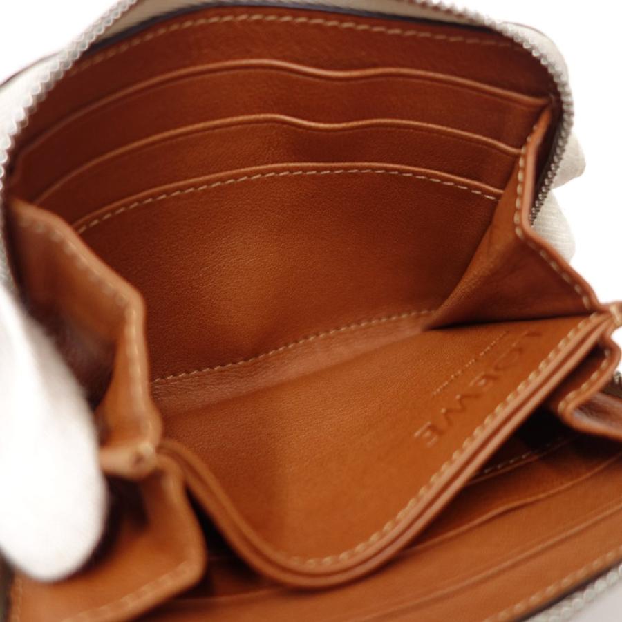 ロエベ LOEWE 6カードジップウォレット コインケース レザー ベージュ  