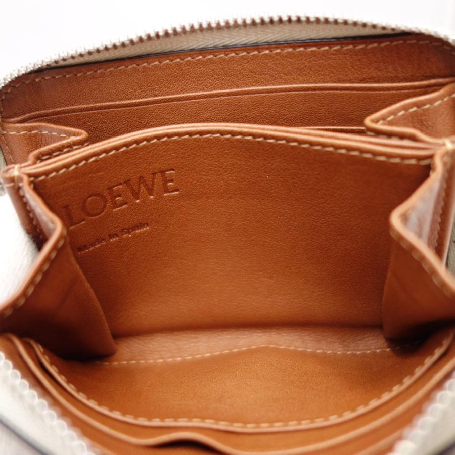 ロエベ LOEWE 6カードジップウォレット コインケース レザー ベージュ  