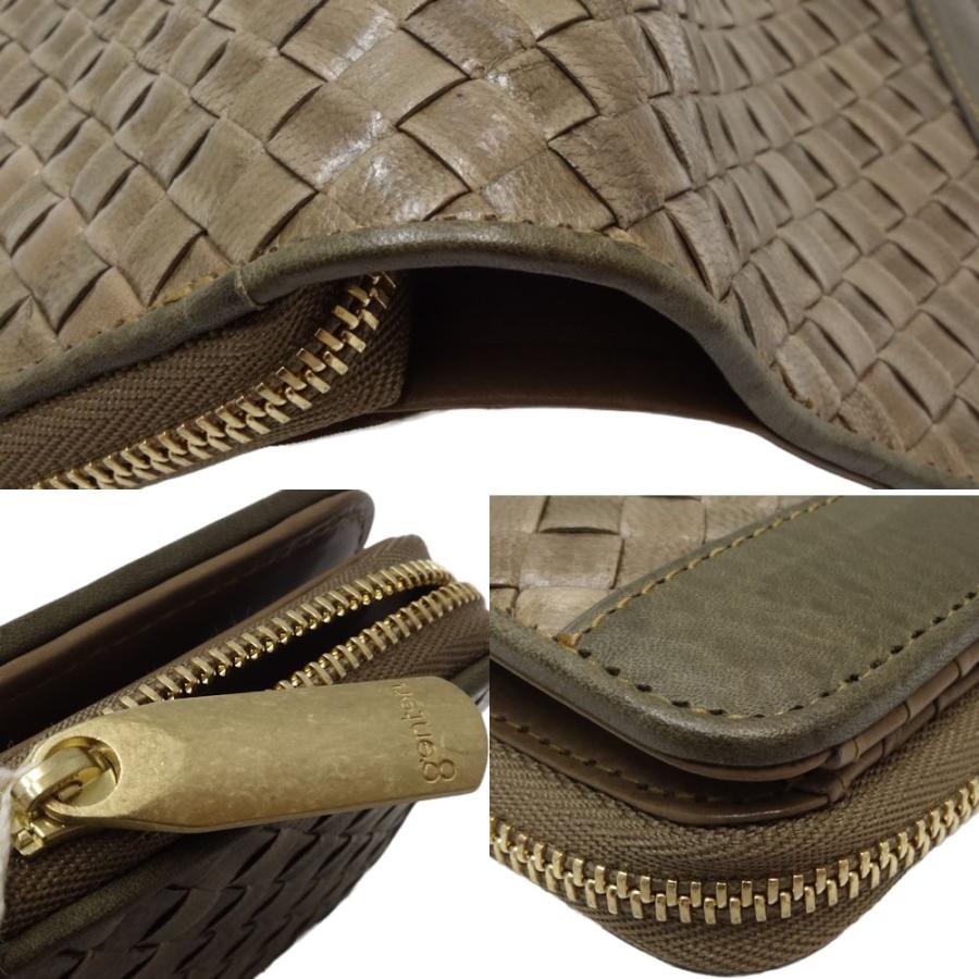 ゲンテン genten コンパクトウォレット 42716 二つ折り財布 レザー カーキ / 083733【中古】 genten（ゲンテン） コンパクトウォレット 42716 二つ折り財布 レザー
