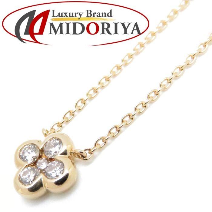 スタージュエリー STAR JEWELRY ダイヤモンドネックレス K18YG ダイヤモンド0.11ct フラワーモチーフ イエローゴールド ペンダント/092821【中古】【BJ】