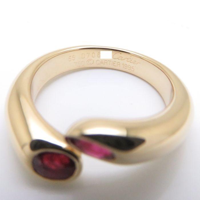 ブランド カルティエ Cartier エリプス ドゥ テッド リング ルビー K18YG #55 14号 イエローゴールド 指輪/092905【中古】【BJ】 【PET1526130405】(54878円)