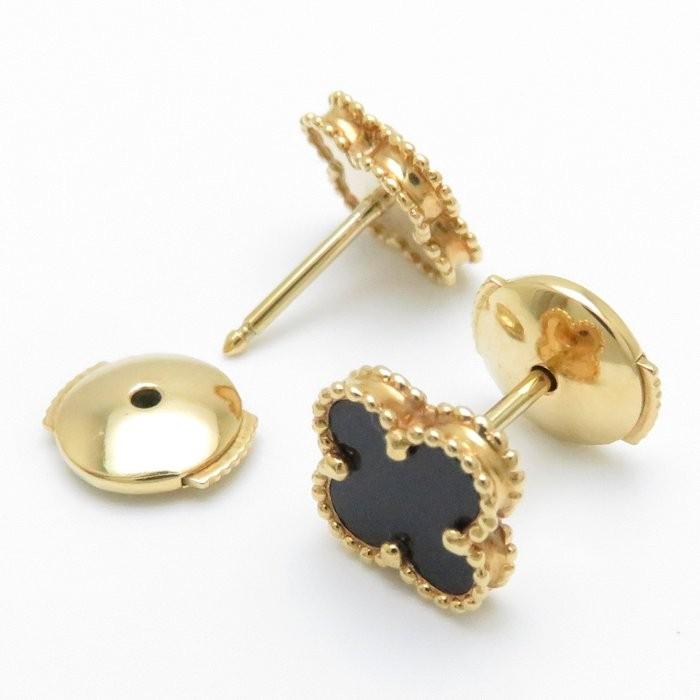 【正規販売店】 ヴァンクリーフ & アーペル Van Cleef & Arpels スウィート アルハンブラ ピアス オニキス K18YG イエローゴールド/093281【中古】【BJ】 【NAN2428881137】(87340円)