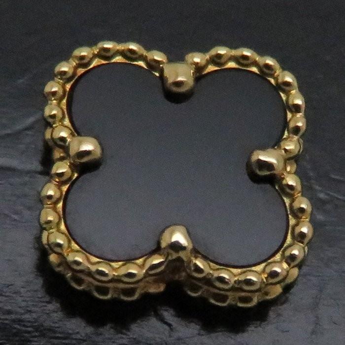 【正規販売店】 ヴァンクリーフ & アーペル Van Cleef & Arpels スウィート アルハンブラ ピアス オニキス K18YG イエローゴールド/093281【中古】【BJ】 【NAN2428881137】(87340円)