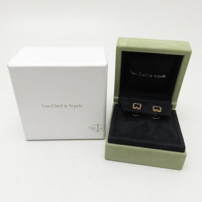 【正規販売店】 ヴァンクリーフ & アーペル Van Cleef & Arpels スウィート アルハンブラ ピアス オニキス K18YG イエローゴールド/093281【中古】【BJ】 【NAN2428881137】(87340円)