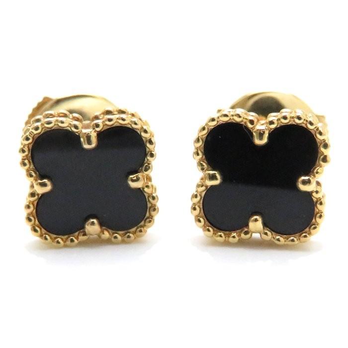 【正規販売店】 ヴァンクリーフ & アーペル Van Cleef & Arpels スウィート アルハンブラ ピアス オニキス K18YG イエローゴールド/093281【中古】【BJ】 【NAN2428881137】(87340円)